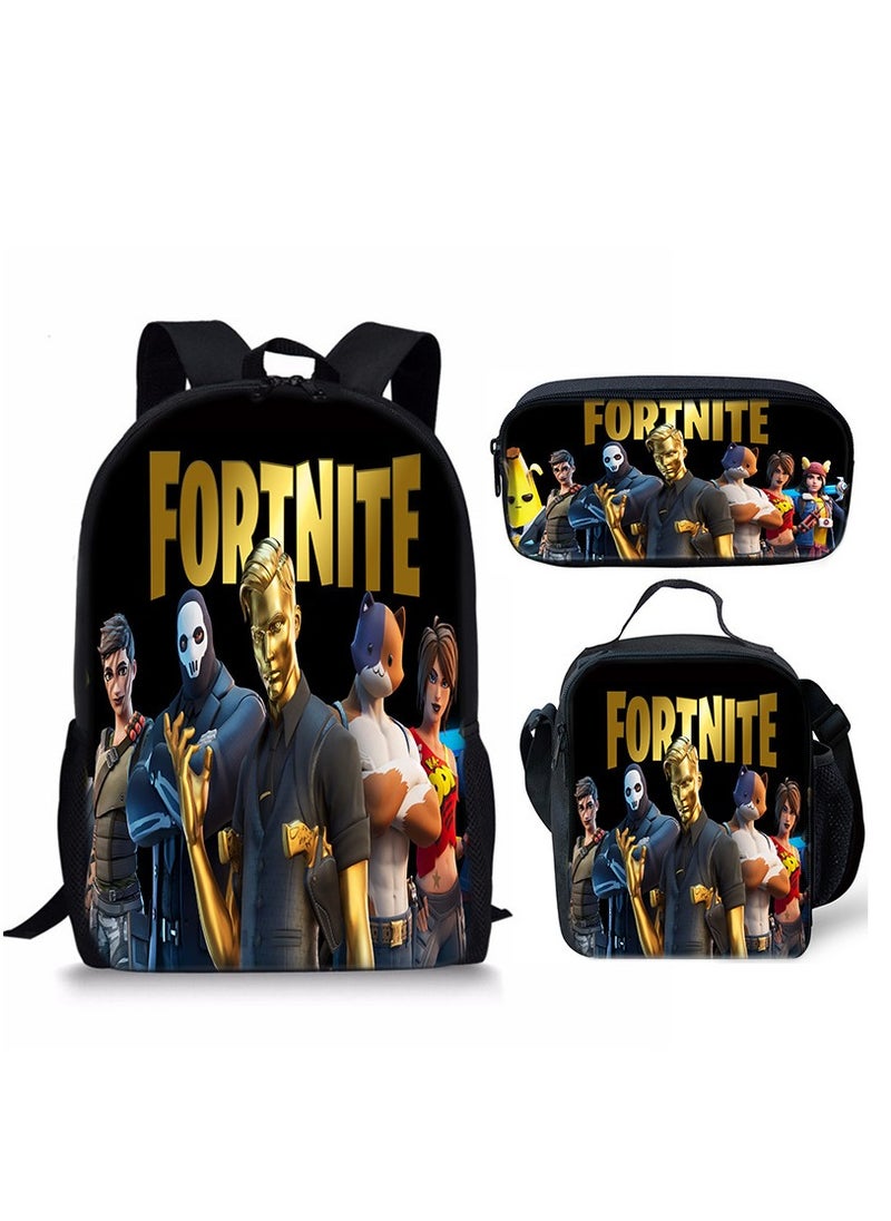 FORTNITE Fortnite Backpack with Large Capacity Three Piece Backpack and Student backpack 