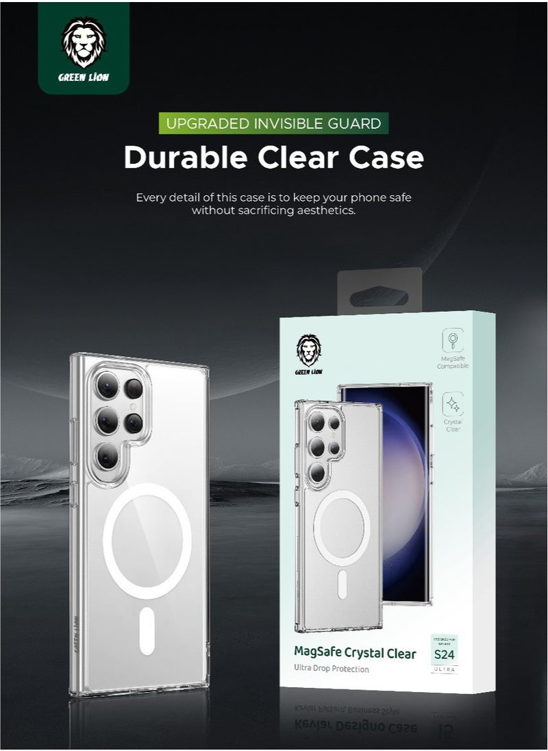 GREEN LION - Samsung Galaxy S24 Ultra MagSafe Case Crystal Clear Anti-Yellowing / Anti-Fingerprint  / Comfortable Grip Back Cover - Clear - Image 1