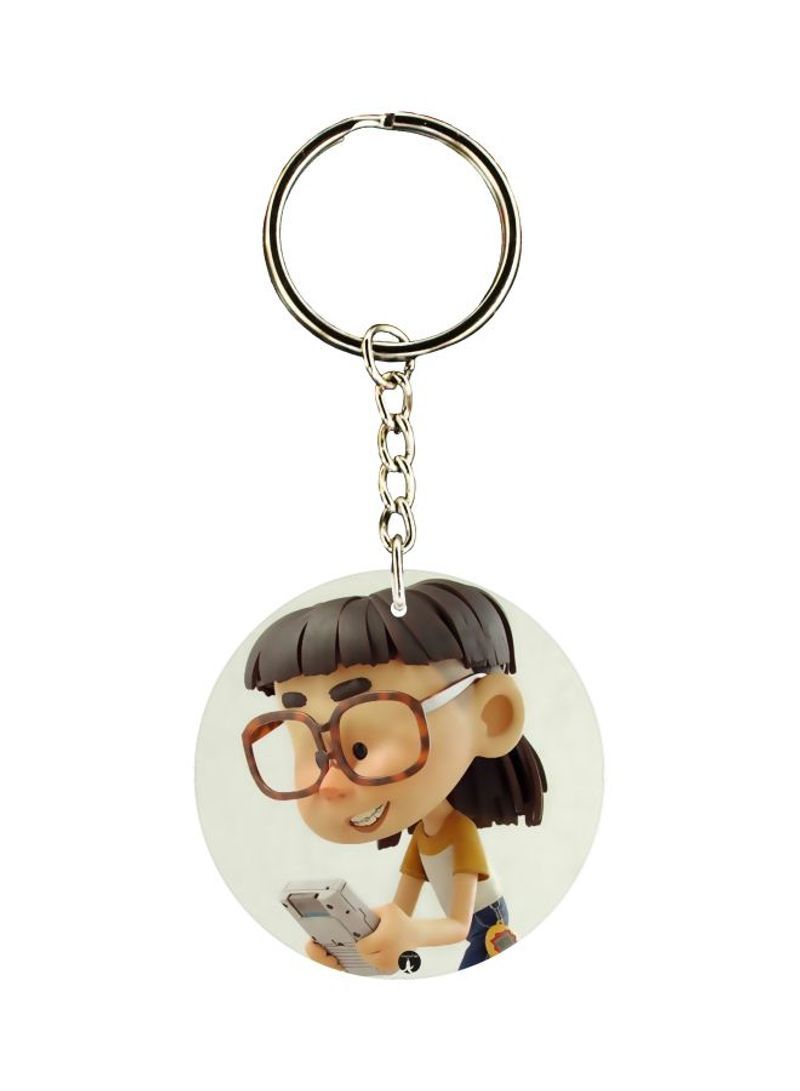 Double Sided Cartoon Printed  Keychain