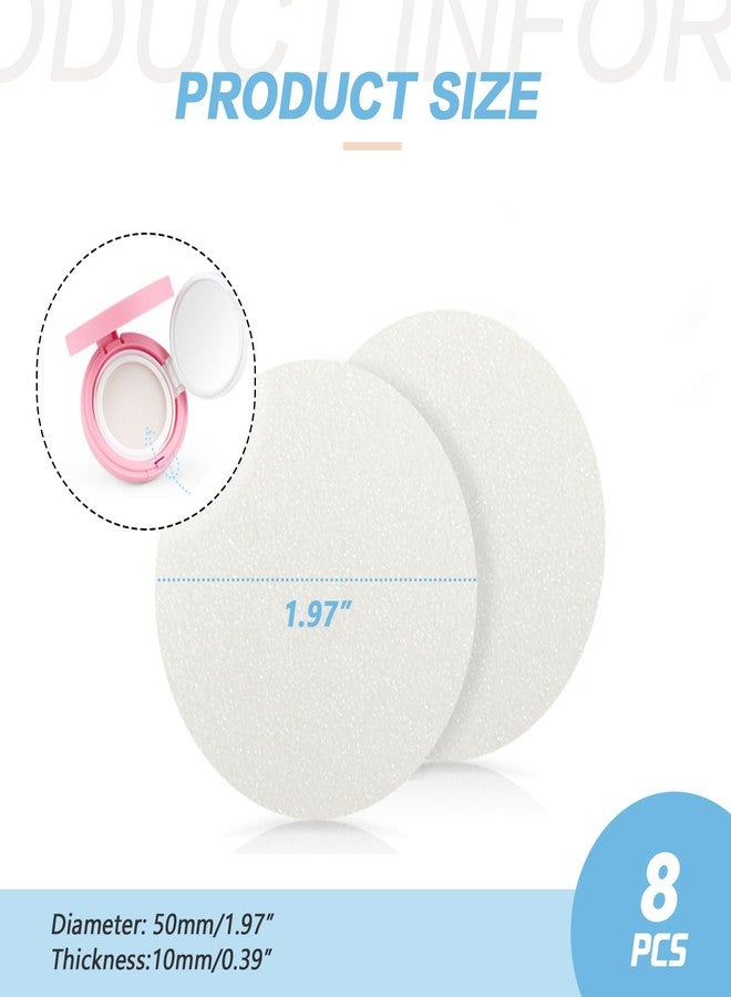 Elandy 8 Pcs Air Cushion Sponge Core Makeup Sponge Powder Puff for BB CC Cream Liquid Foundation DIY(White) - Image 2