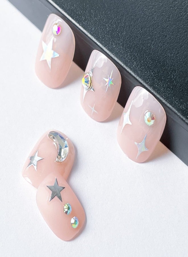 IHUKEIT Star Nail Aurora Silver Star Nail Art Decal Stickers for Women, Girls & Kids - Self-Adhesive, Pack of 6 - Image 4