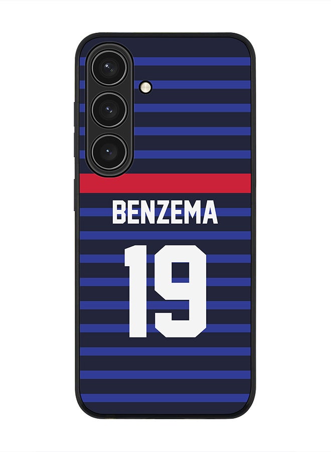 Stylizedd Rugged Black edge case for Samsung Galaxy S24, Slim fit Soft Case Flexible Thin Cover- Football Team-France, Player Name-Benzema - Image 1