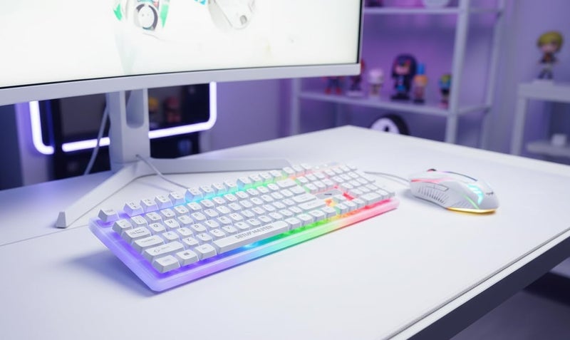 SitUp Master SK 120 Gaming Set (Keyboard + Mouse) | Support PC & PS5 - Arabic/English White - Image 3