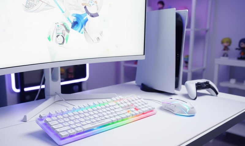 SitUp Master SK 120 Gaming Set (Keyboard + Mouse) | Support PC & PS5 - Arabic/English White - Image 2