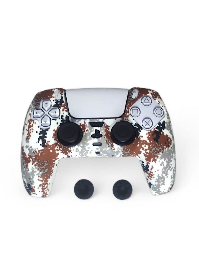 غطاء تحكم PS5 بتصميم كموفلاج – غلاف سيليكون بطابع عسكري - Image 4