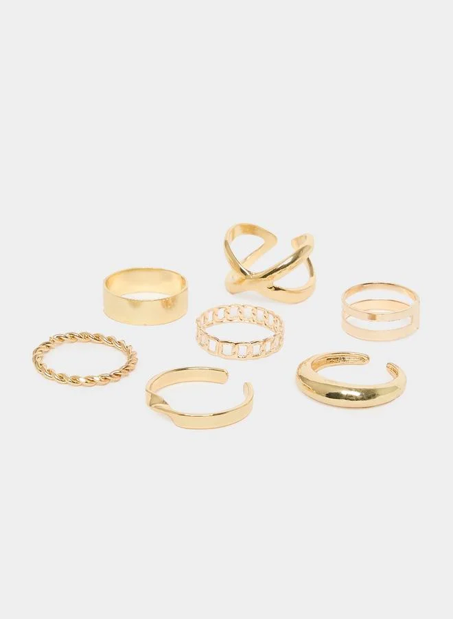 Styli  Pack of 24 - Golden Assorted Rings for Women | Best Price UAE