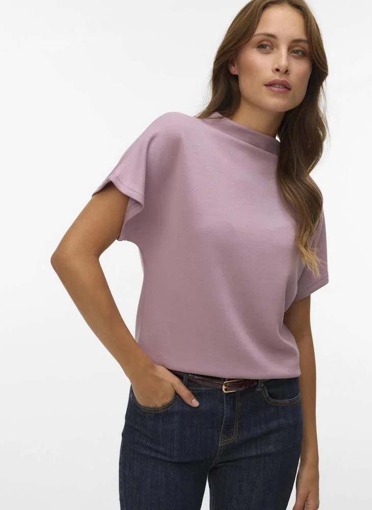 فيرو مودا Short-Sleeve Funnel Neck Top