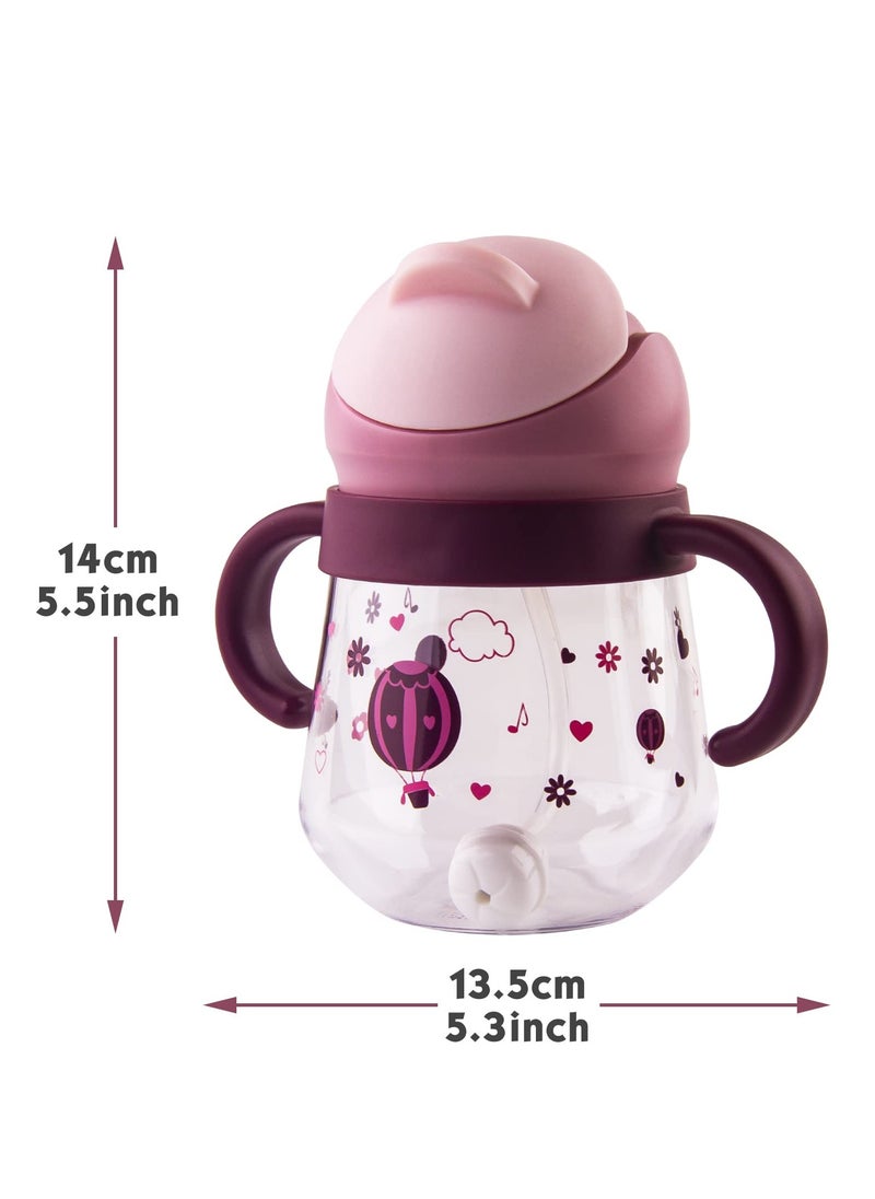 Baby Straw Cup with Handles, Sippy Cup for Baby Months 6+, Weighted Straw Non Spill Cup for Toddlers, Spill-Proof, Leak-Proof Soft Spout Cup 260ml, Bpa Free (Purple) - pzsku/ZC52467608FC7236095C8Z/45/_/1721032071/77e5e045-ec36-4ed1-b8c0-839ebcb1827c