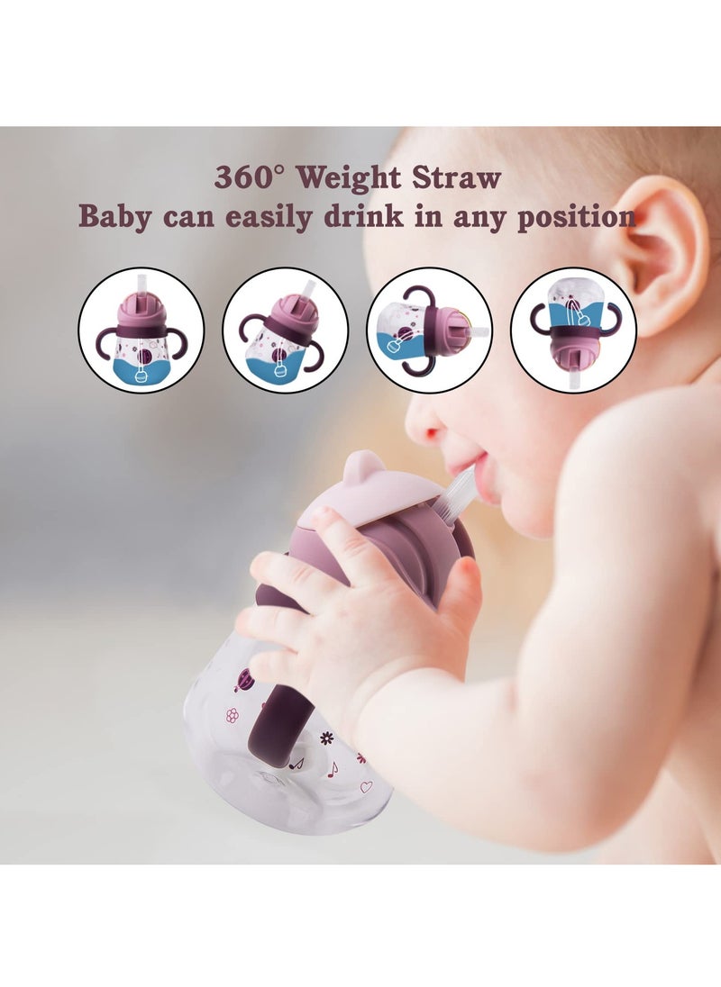 Baby Straw Cup with Handles, Sippy Cup for Baby Months 6+, Weighted Straw Non Spill Cup for Toddlers, Spill-Proof, Leak-Proof Soft Spout Cup 260ml, Bpa Free (Purple) - pzsku/ZC52467608FC7236095C8Z/45/_/1721032143/22eeb64b-7006-42e6-ab43-fde0d1767c8e