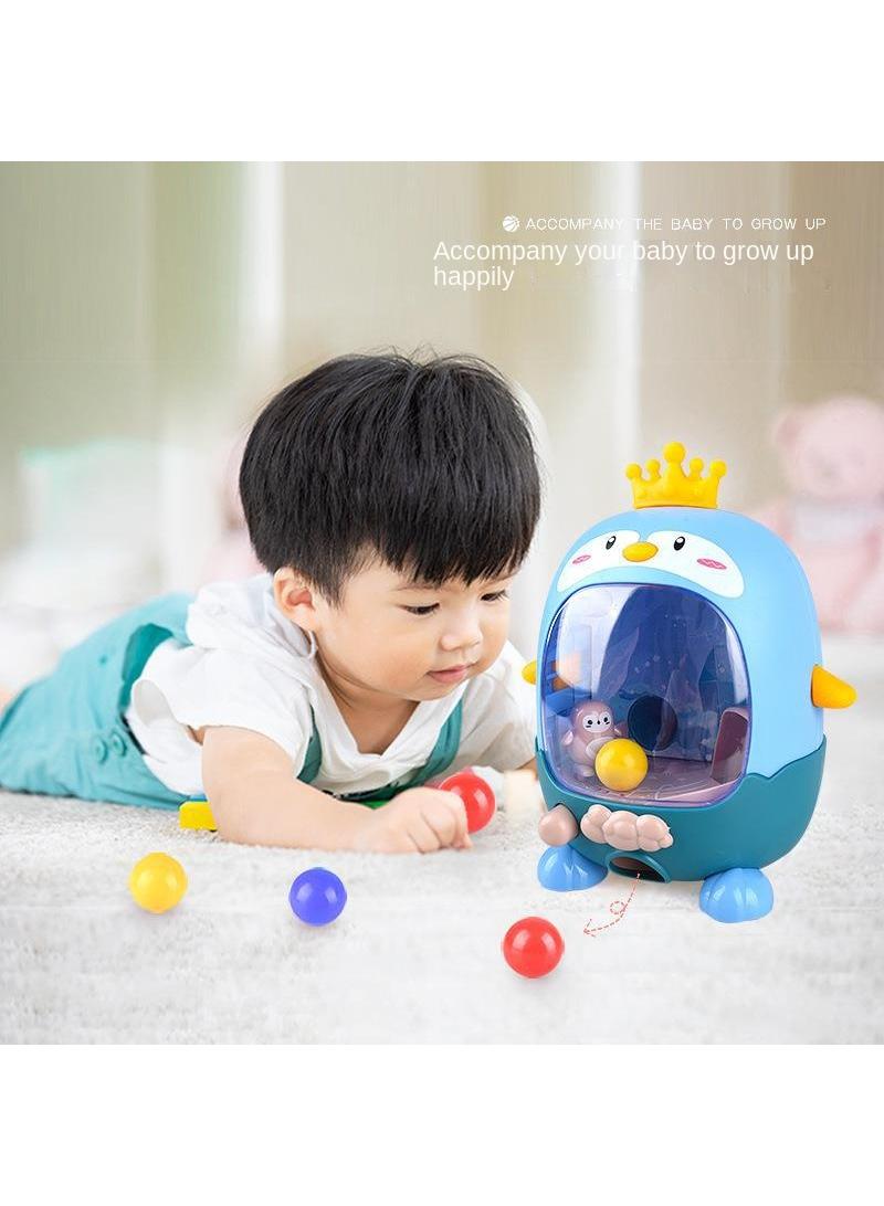 Children's desktop game Mini shooting machine Penguin football machine Parent child interactive puzzle toy blue  - Image 1