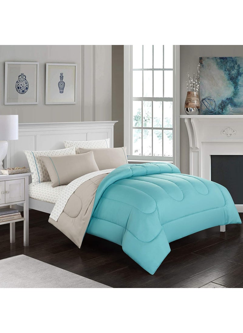 Casa Casa Lightweight Set Reversible Comforter King Aqua  - Image 1