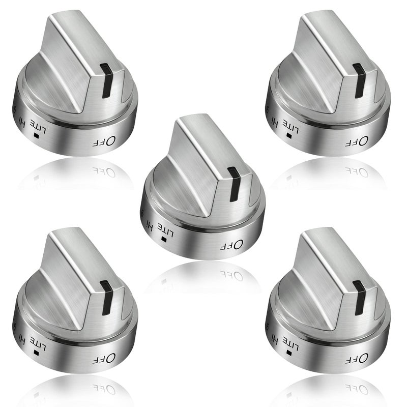Aremae 5 Pack Stainless Steel WB03x24818 Gas Stove Knob Replacement for ge,PS11729081 AP5989029 Stainless Steel Stove Replacement Knobs,Compatible with ge Stove Knob（Not Universal） - Image 3