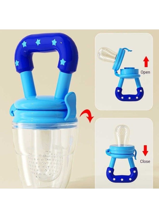 Complete 6 in 1 set for the care and nutrition of infants – 1 silicone teething glove, 4 fruit feeding pacifiers, 1 nail scissors and file - total of 6 pieces - color 3