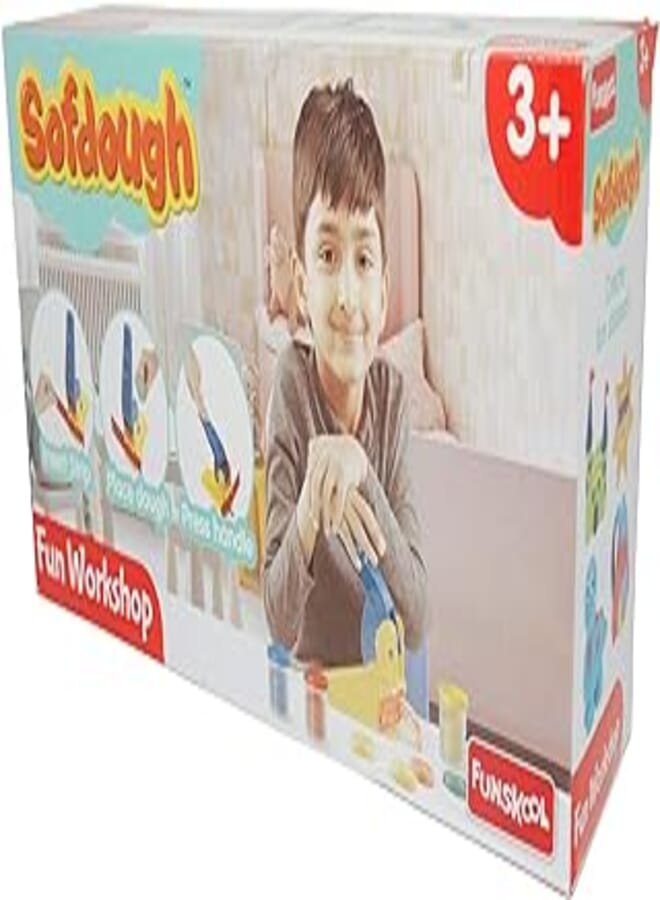 Nilco 9302400 Workshop Modeling Soft Dough Set Contains 3 Different Colours In Small Boxes For Kids With Endless Hours Of Entertainment - Multi Colour