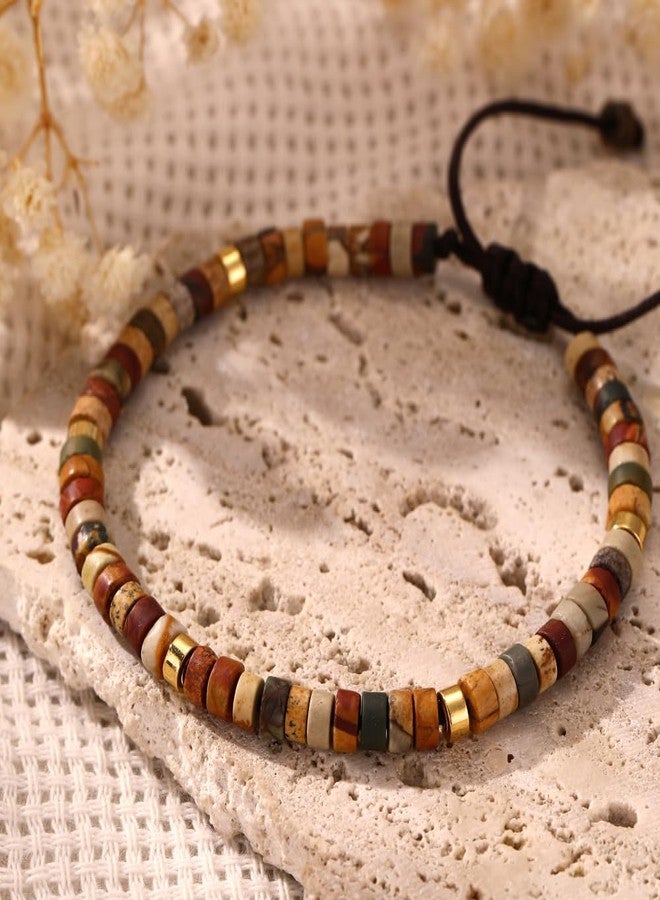 GINAZL Appreciation Gifts for Coworkers, Natural Stone Beaded Bracelet for Women Emotional Support Motivational Inspirational Gifts for Friends Female Coworkers - Image 2