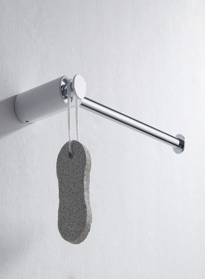 كيبي حامل مناشف اليد KIBI Volcano مقاس 11 بوصة - حامل مناشف من الفولاذ المقاوم للصدأ مثبت على الحائط باللون الأبيض الكرومي للحمام - رف مناشف عصري موفر للمساحة لمناشف اليد (KBA1303) - Image 4