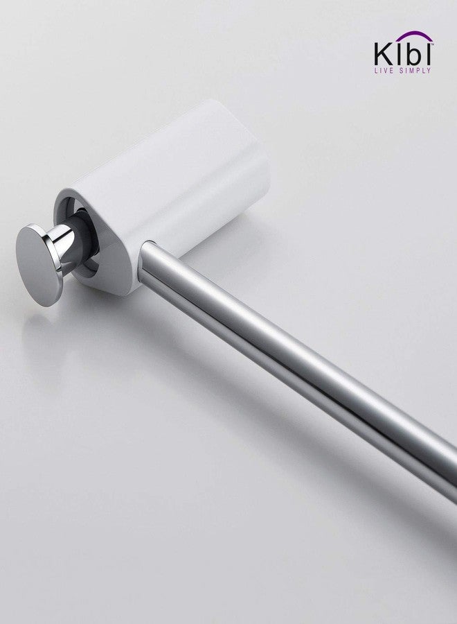 كيبي حامل مناشف اليد KIBI Volcano مقاس 11 بوصة - حامل مناشف من الفولاذ المقاوم للصدأ مثبت على الحائط باللون الأبيض الكرومي للحمام - رف مناشف عصري موفر للمساحة لمناشف اليد (KBA1303) - Image 5