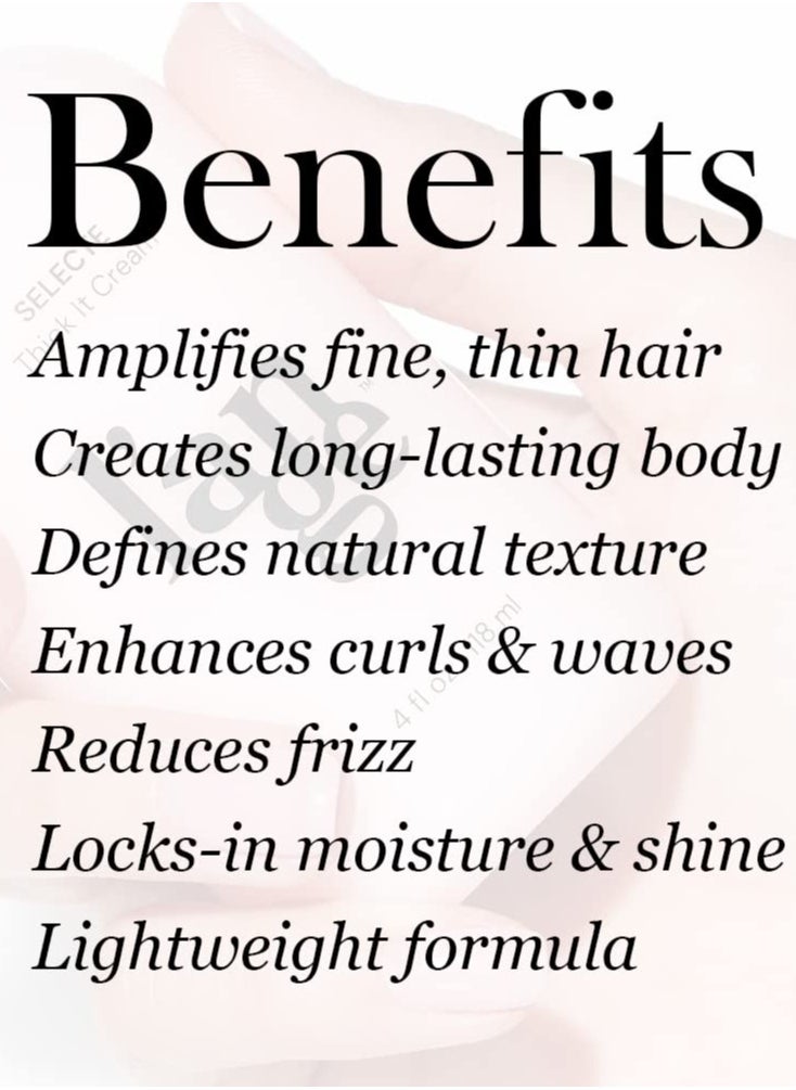 L'ANGE HAIR - L'ANGE HAIR Selecte Thick It Cream | Lightweight Styling Cream for Thickness and Volume | Helps Add Texture, Body, and Definition | Free of parabens and sulfates - Image 1