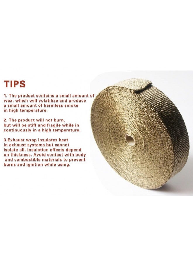 Generic Ledaut 2"X 100'Titanium Exhaust Heat Wrap For Car And Motorcycle Exhaust Tape With Stainless Ties - Image 4