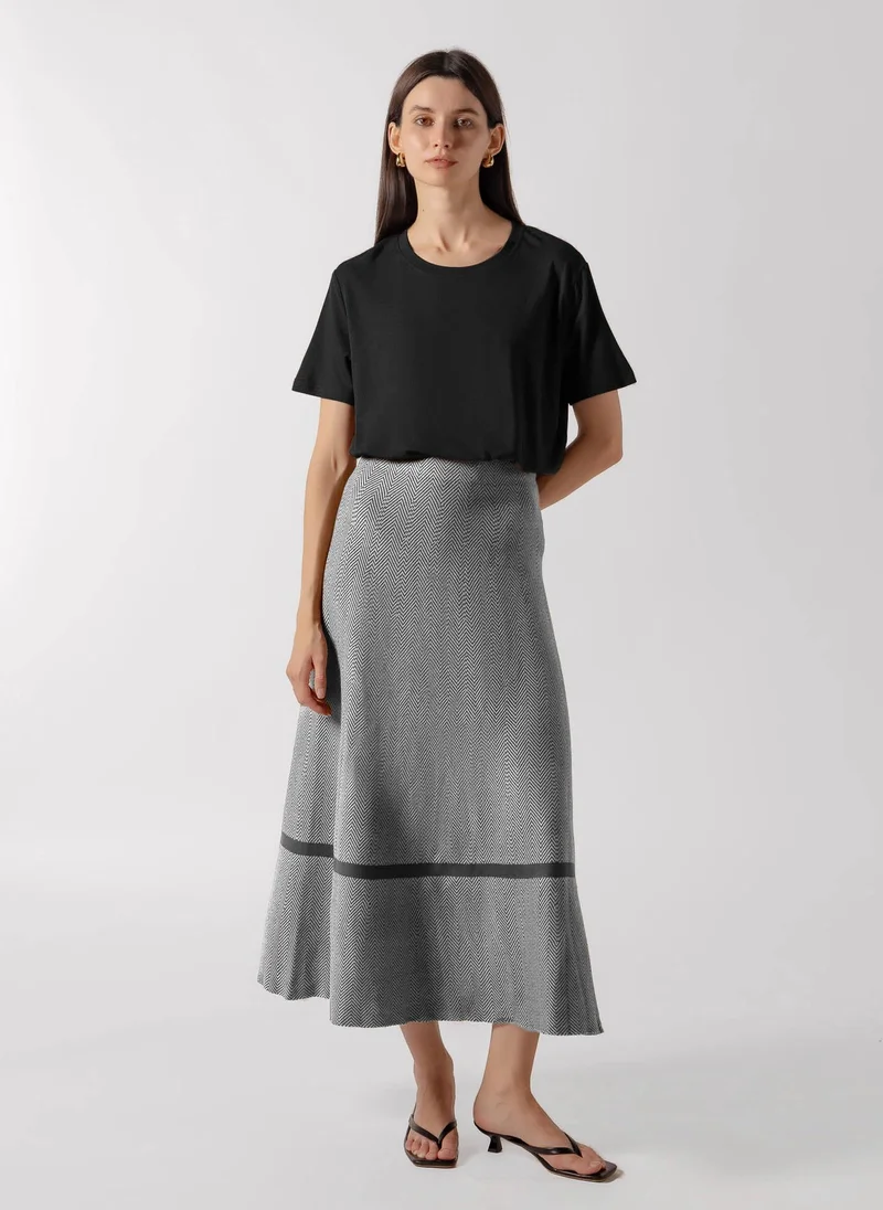 شايبس SOFT CHEVRON MIDI SKIRT