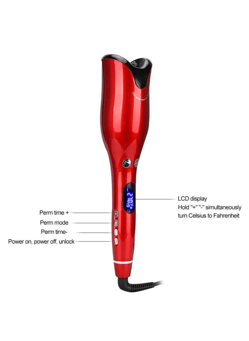 Generic - Automatic Hair Curler Portable Auto Hair Curling Iron Wand with Ceramic Ionic & LCD Display, Smart AntiStuck Adjustable - Image 1