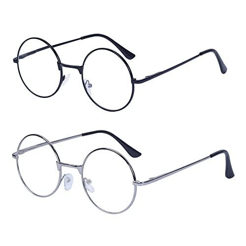 JoXiGo 4 Pack Reading Glasses +2.5 for Women Men Retro Round Metal Frame + Glasses Strap - Image 3