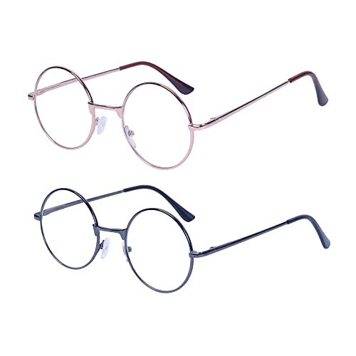 JoXiGo 4 Pack Reading Glasses +2.5 for Women Men Retro Round Metal Frame + Glasses Strap - Image 2