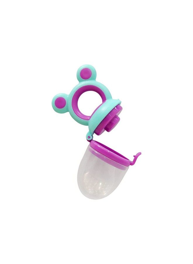 Tinny Tots Baby Fresh Fruit Vegetable Food Nibbler Rattle Silicone Teether Ears Print With Baby Food Grade Silicone Finger Toothbrush Bpa Free For Babies Oral Dental Care (Design 44) - Image 3