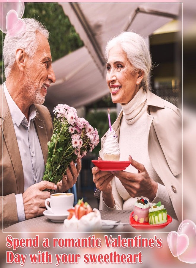 Meanplan 6 Pcs Heart Shaped Plates Ceramic 6.9 Inches Salad Ceramic Graduation Plates Dinner Heart Shaped Serving Dish Dessert Elegant for Kitchen Steak Snacks(Red) - Image 3