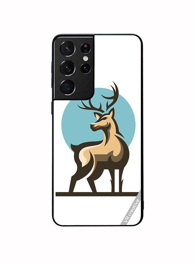 VR CREATIVE Protective Case Cover For Samsung Galaxy S21 Ultra 5G Deer Design Multicolour - Image 1