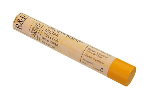 R&F Handmade Paints - Professional Oil Pigment Stick, Indian Yellow, 38 ml - Image 1