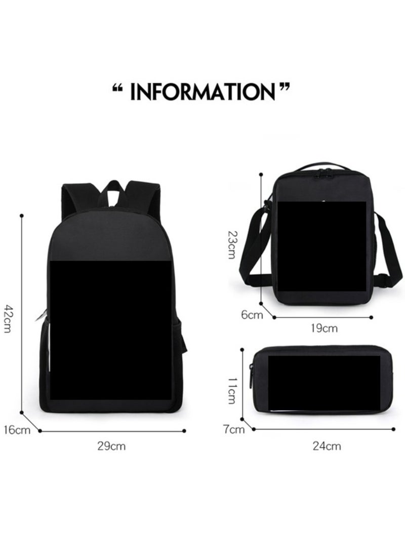 Anime cartoon Dragon Ball backpack for primary and secondary school students, large capacity backpack, shoulder bag, pencil case, 3-piece set for both men and women - Image 2