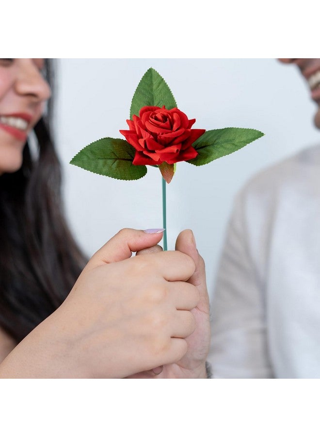 Peora Silver Plated Tie Pin Valentines Gift for Men & Boys with Red Rose - Image 3