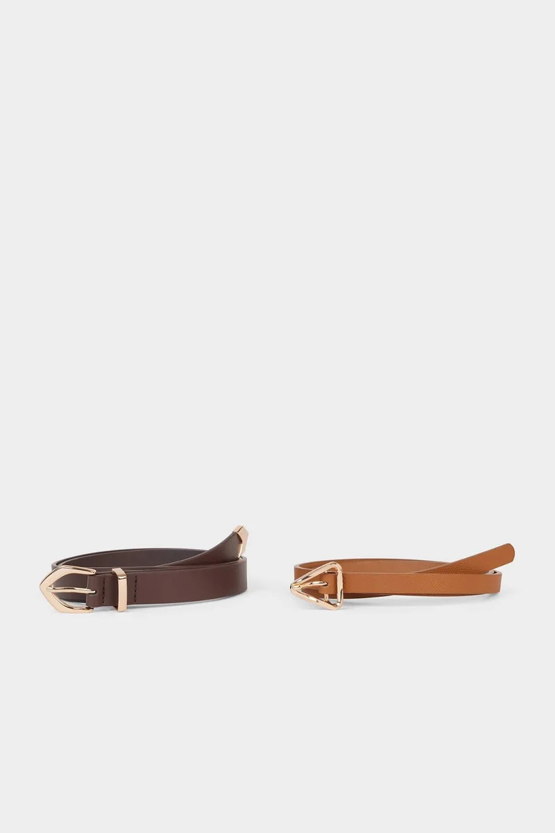 ديفاكتو Woman Faux Leather 2 Piece Classic Belt