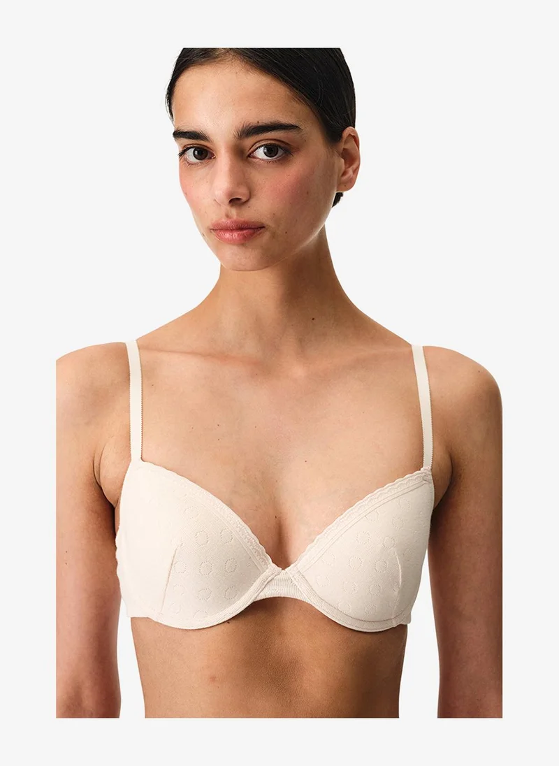 بنتي Women Daylift Pointel Cream/Pink Lifting Wired Bra