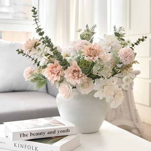 Anna's Whimsy Artificial Flowers Bouquets, Artificial Silk Flowers Bouquets for Wedding, Home Table Decorations, Wedding Centerpieces Bouquets Flowers Arrangement Decorations - Image 4