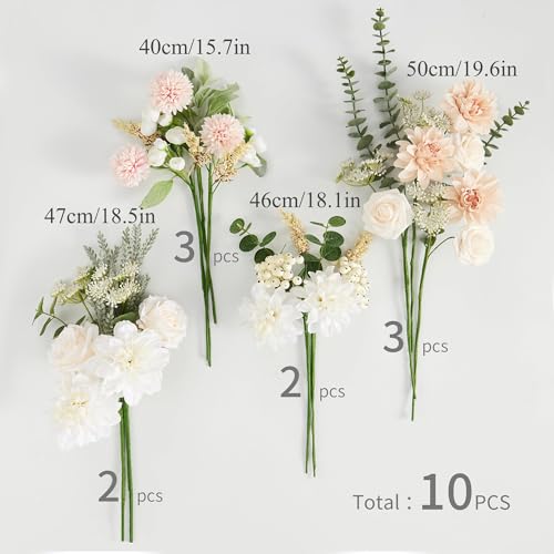 Anna's Whimsy Artificial Flowers Bouquets, Artificial Silk Flowers Bouquets for Wedding, Home Table Decorations, Wedding Centerpieces Bouquets Flowers Arrangement Decorations - Image 2