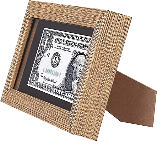 Space Art Deco, Gold Textured Dollar Bill/License Holder Frame in Black Mat, Money/Check Holder, Tempered Glass, Easel Stand for Desk or D-Ring Hangers Wall Mounting Display (Set of 1) - Image 2