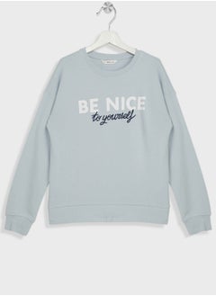 Kids Text Print Sweatshirt
