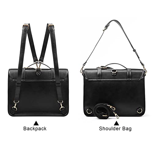 ECOSUSI Briefcase for Women Messenger Backpack PU Leather 14 inch Laptop Bag Satchel Computer Bag for College Business Travel - Image 5