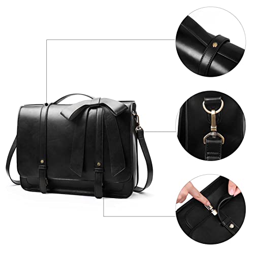 ECOSUSI Briefcase for Women Messenger Backpack PU Leather 14 inch Laptop Bag Satchel Computer Bag for College Business Travel - Image 3