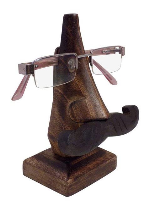 Onlineshoppee Onlineshoppee Nose Shape Wood Spectacle Holder 7 cm x 7 cm x 17 cm Brown  - Image 3