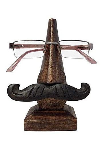 Onlineshoppee Onlineshoppee Nose Shape Wood Spectacle Holder 7 cm x 7 cm x 17 cm Brown  - Image 2