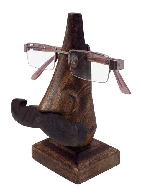 Onlineshoppee Onlineshoppee Nose Shape Wood Spectacle Holder 7 cm x 7 cm x 17 cm Brown  - Image 4