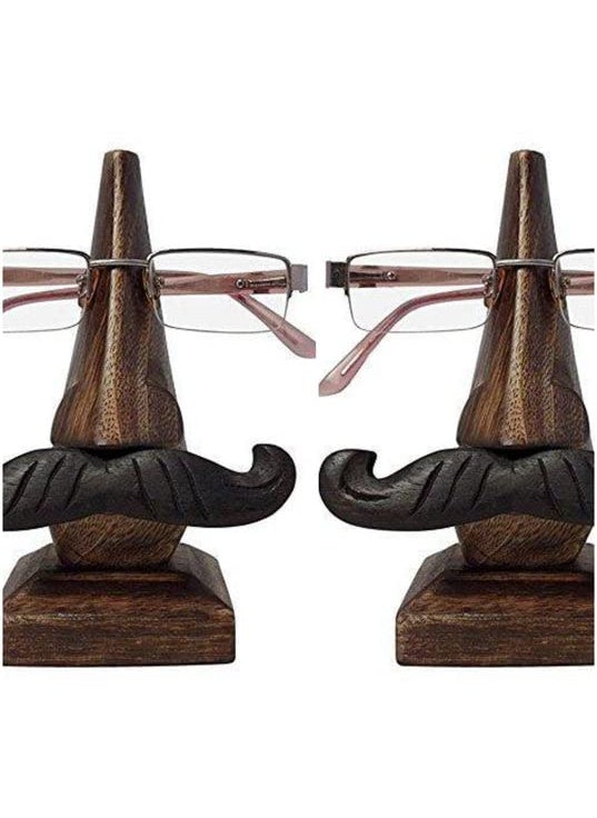 Onlineshoppee Onlineshoppee Nose Shape Wood Spectacle Holder 7 cm x 7 cm x 17 cm Brown  - Image 1