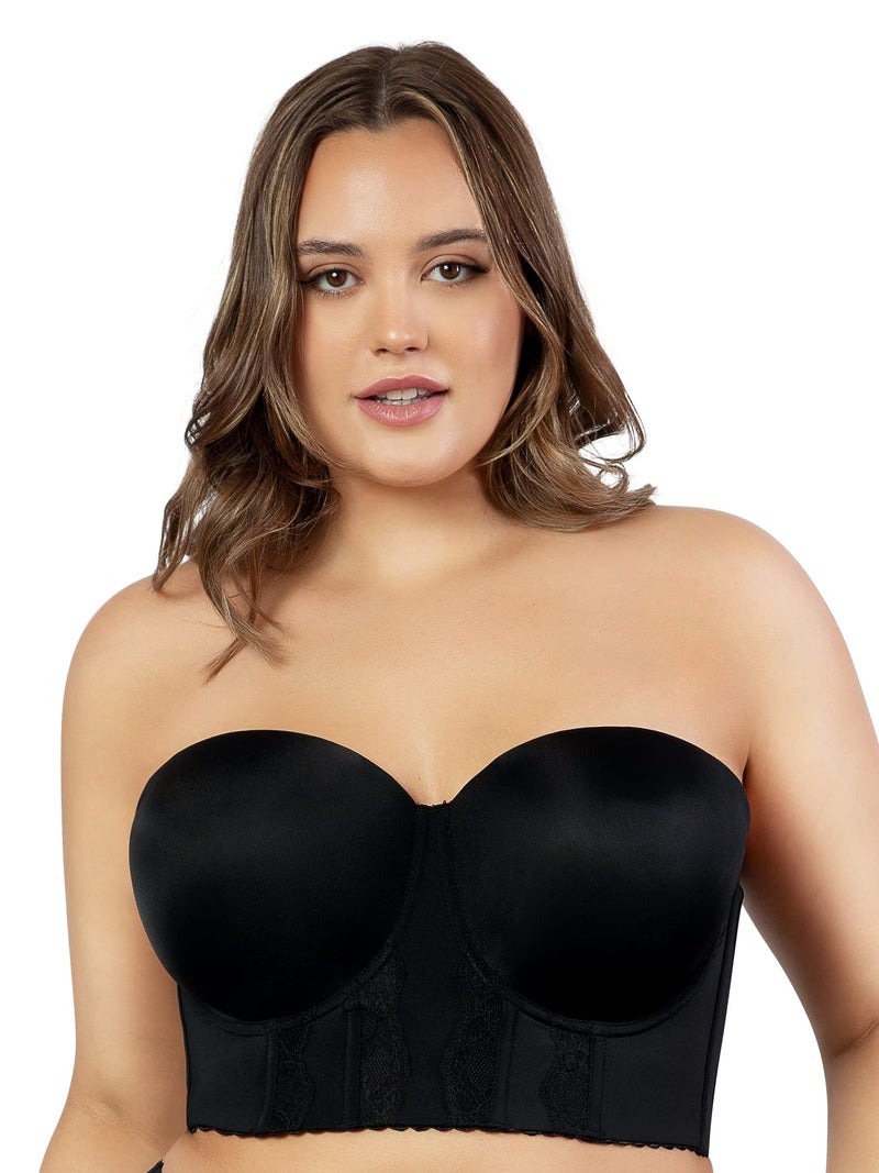 PARFAIT Elissa P50116 Women's Full Bust and Full Figure Strapless Longline Bra-Black-34F - Image 2