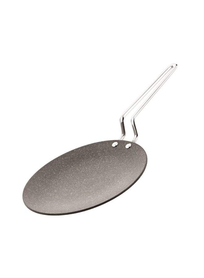 DANUBE HOME Chef's Delight 28CM Tri-Ply Stainless Steel Tawa with Quantanium Non-Stick Coating - Induction Compatible, Durable Silver Cookware for Effortless Cooking