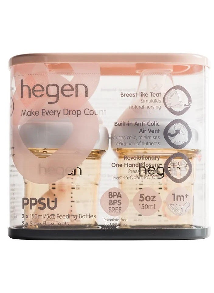 hegen 2 Pieces Feeding Bottle Set 150 ML  - Image 2