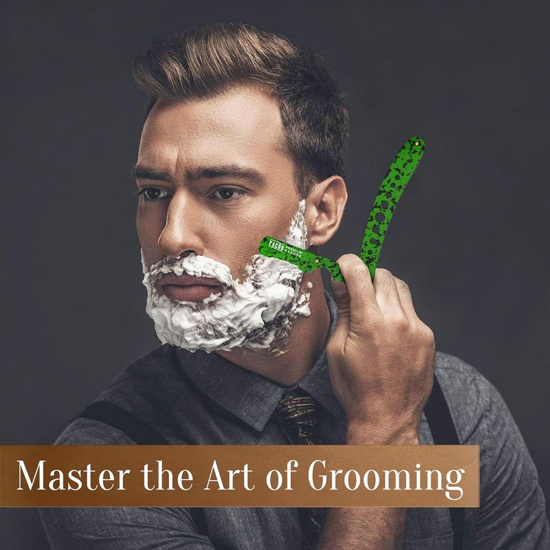 FACON Facón Straight Razors for Men - Professional Barber Straight Edge Razor Kit with 100 Blades, Classic Stainless Steel Barbero Shaver for a Smooth & Precise Shave, Premium Barber Razor for Men's Shaving - Image 4