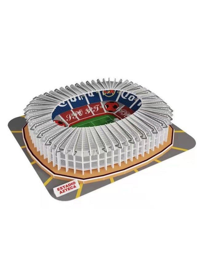 3D Jigsaw Puzzle World Cup Football Stadium Construction Stadium Model Children's DIY Puzzle Toy-Color:Aztec Stadium, Mexico - Image 1